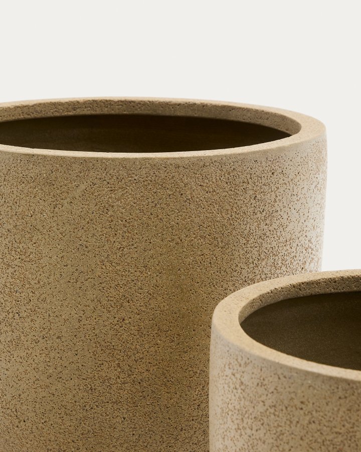 KAVE HOME Selvi plantekasse med lysebrun steneffekt 37cm