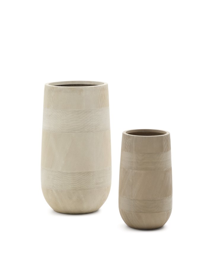KAVE HOME Tival plantekasse i beige cementeffekt 45 cm