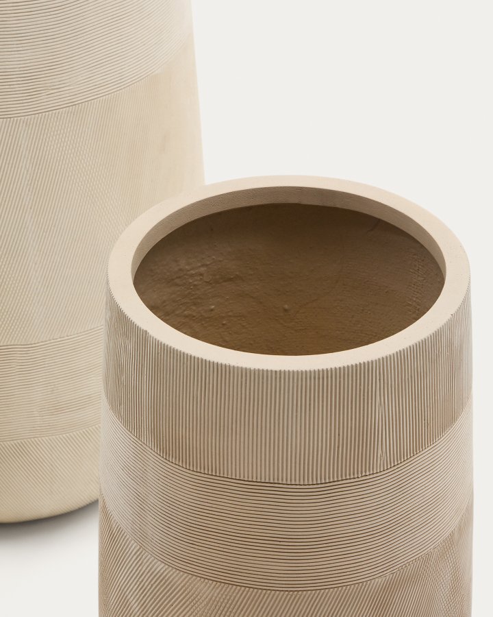 KAVE HOME Tival plantekasse i beige cementeffekt 45 cm