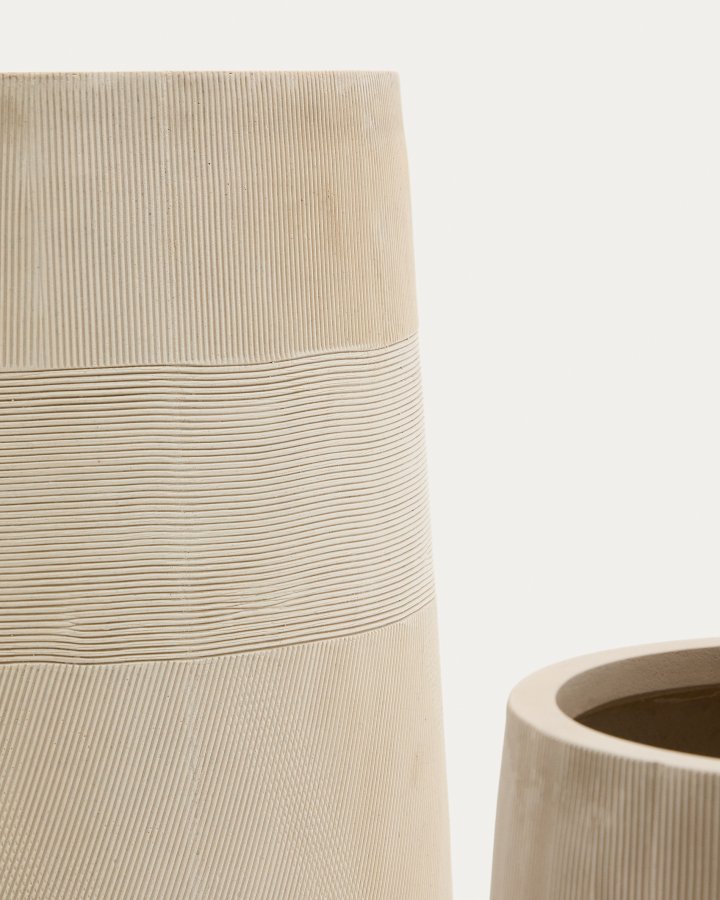 KAVE HOME Tival plantekasse i beige cementeffekt 45 cm