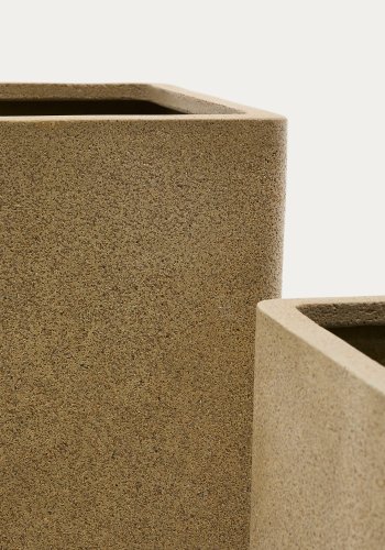 KAVE HOME St med 2 Minoa hje plantekasser med sennepsstenseffekt 44 x 44 cm