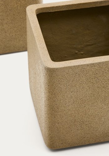 KAVE HOME St med 2 Minoa plantekasser med sennepsstenseffekt 44 x 44 cm