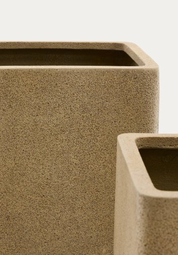KAVE HOME St med 2 Minoa plantekasser med sennepsstenseffekt 44 x 44 cm
