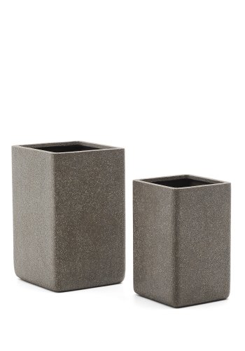 KAVE HOME St med 2 Minoa hje plantekasser med brun sten effekt 44 x 44 cm