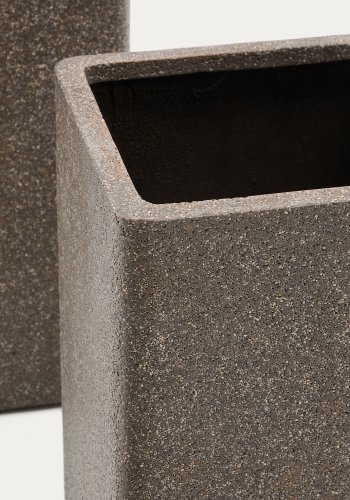 KAVE HOME St med 2 Minoa hje plantekasser med brun sten effekt 44 x 44 cm