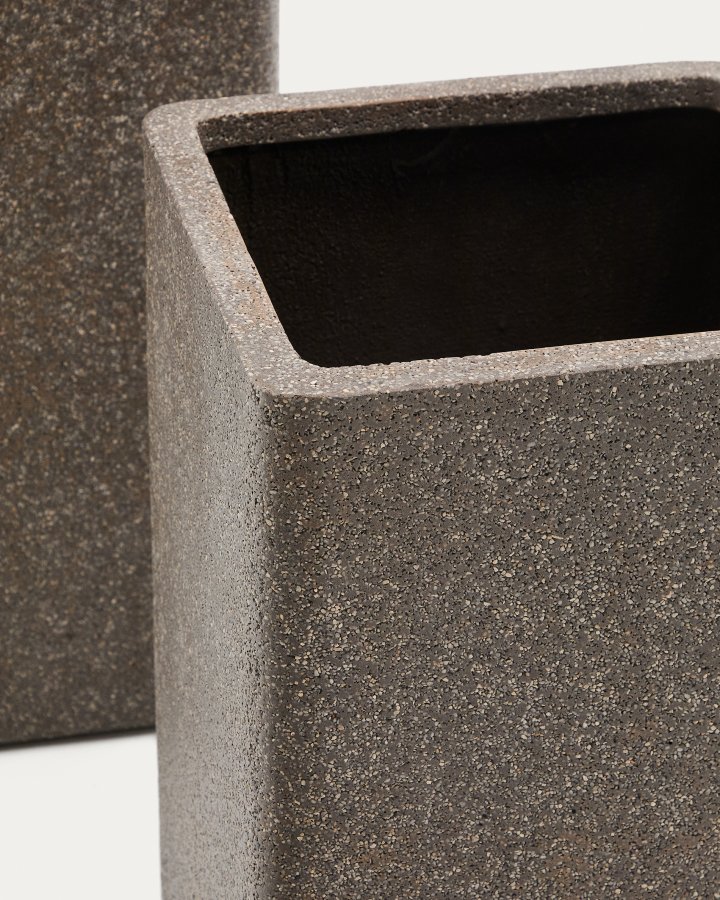 KAVE HOME St med 2 Minoa hje plantekasser med brun sten effekt 44 x 44 cm