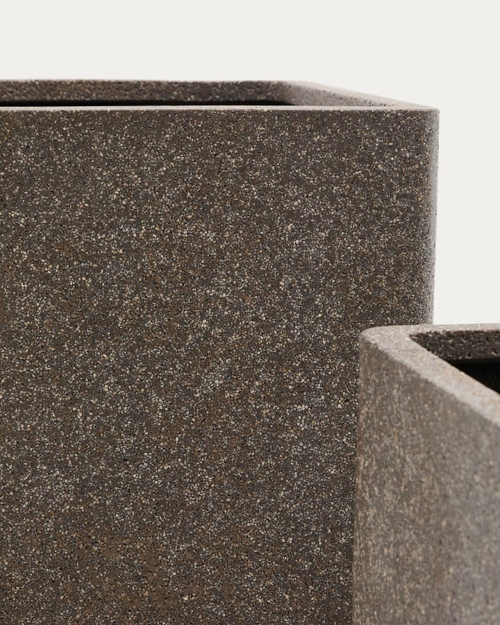 KAVE HOME St med 2 Minoa hje plantekasser med brun sten effekt 44 x 44 cm