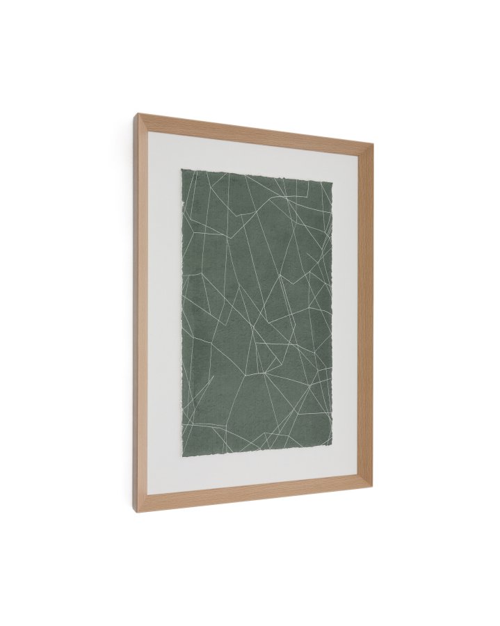 KAVE HOME Durkan abstrakt billede p grnt genbrugspapir 100 x 70 cm