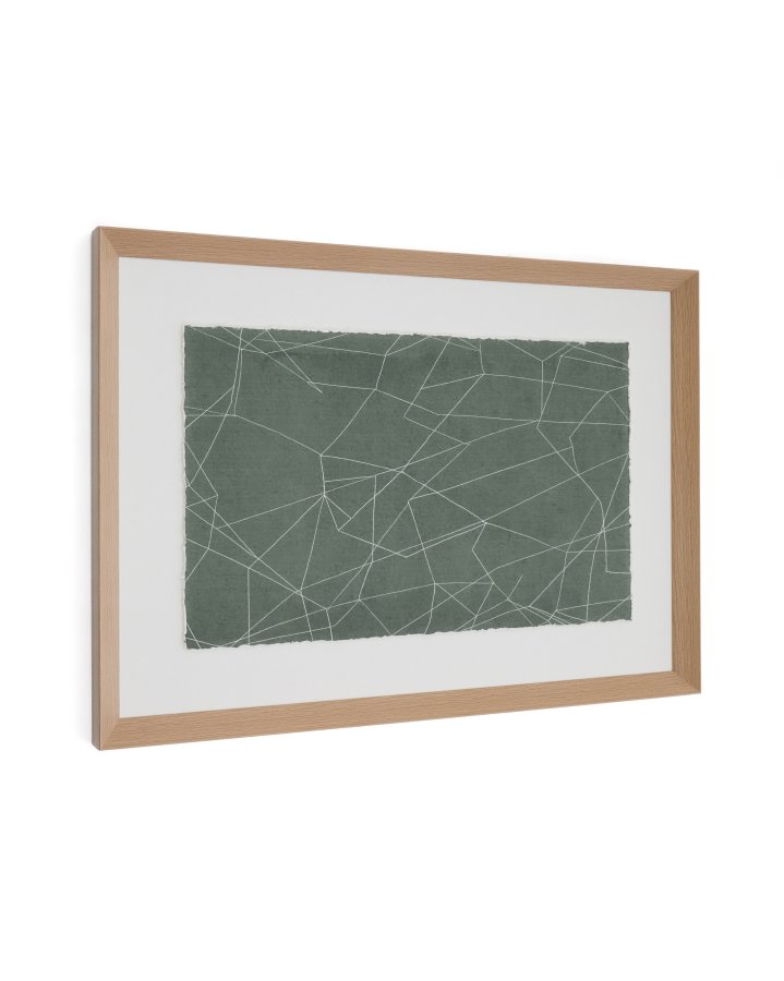 KAVE HOME Durkan abstrakt billede p grnt genbrugspapir 100 x 70 cm