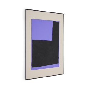 KAVE HOME Zernu hndmalet bl og sort linned abstrakt billede 120 x 77 cm