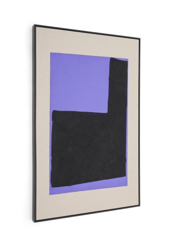 KAVE HOME Zernu hndmalet bl og sort linned abstrakt billede 120 x 77 cm