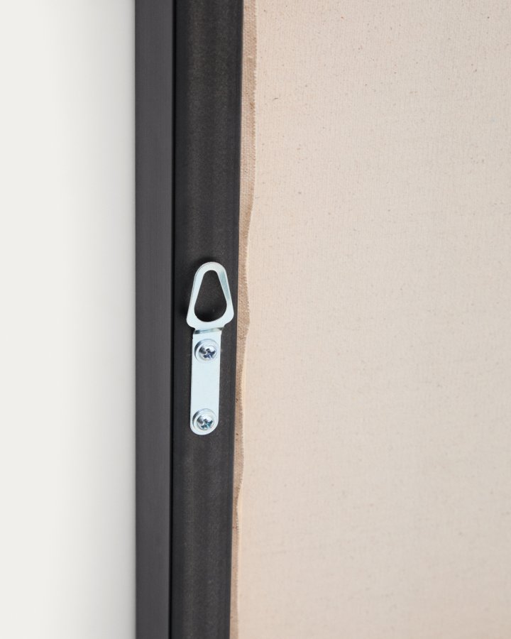 KAVE HOME Zernu hndmalet bl og sort linned abstrakt billede 120 x 77 cm