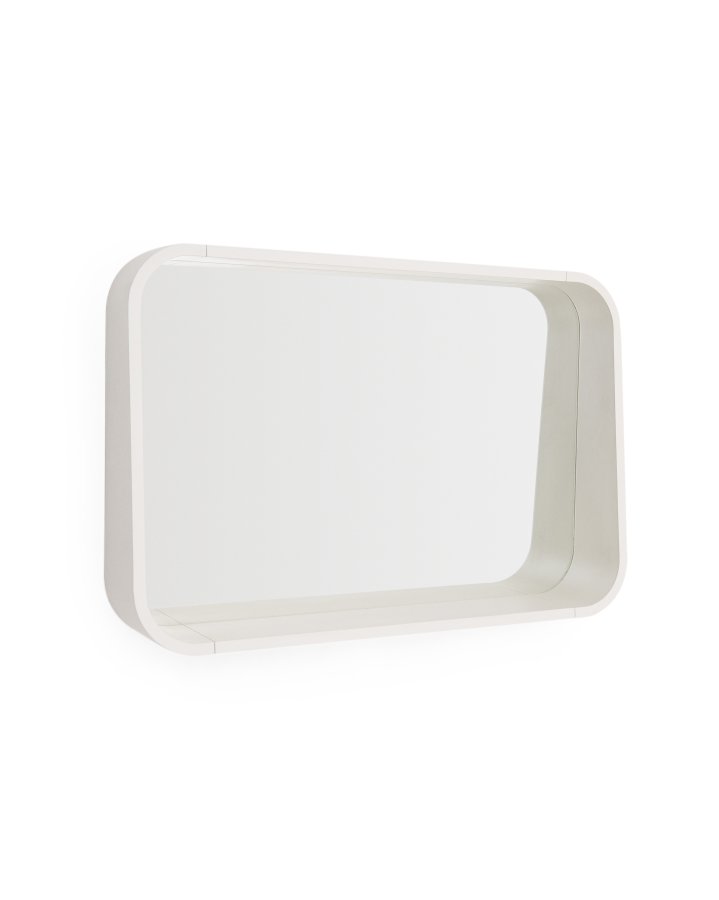 KAVE HOME Salaya spejl i lakeret beige ask lamineret krydsfiner 90 x 60 cm