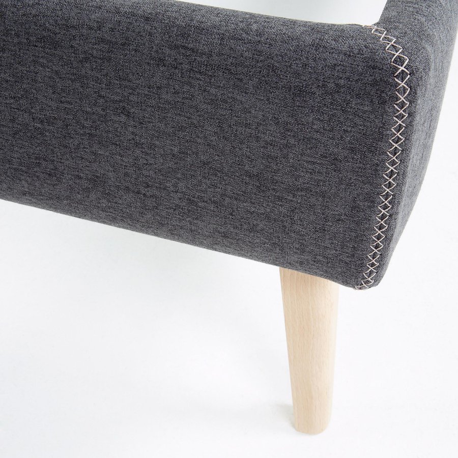 KAVE HOME Dyla sengebetrk - sort stof (til en 90x190cm sengeramme)