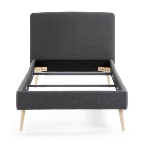 KAVE HOME Dyla sengebetrk - sort stof (til en 90x190cm sengeramme)