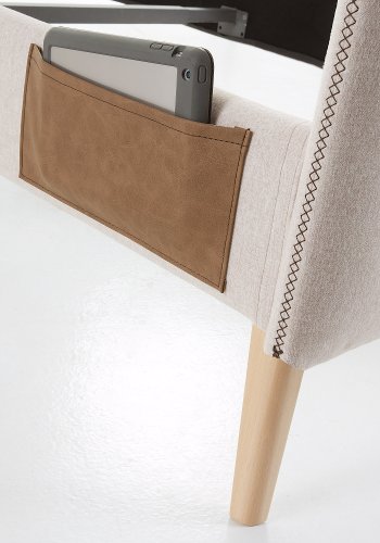 KAVE HOME Dyla sengebetrk - beige stof (til en 150x190cm sengeramme)