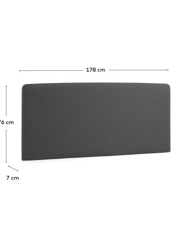 KAVE HOME Dyla betrk til sengegavl - sort stof (til 150 cm senge)