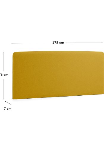 KAVE HOME Dyla betrk til sengegavl - sennepsgul stof (til 150 cm senge)