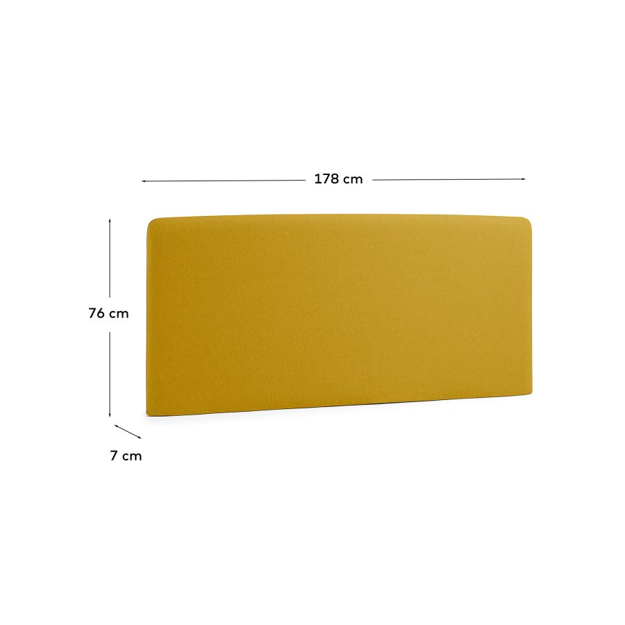 KAVE HOME Dyla betrk til sengegavl - sennepsgul stof (til 150 cm senge)