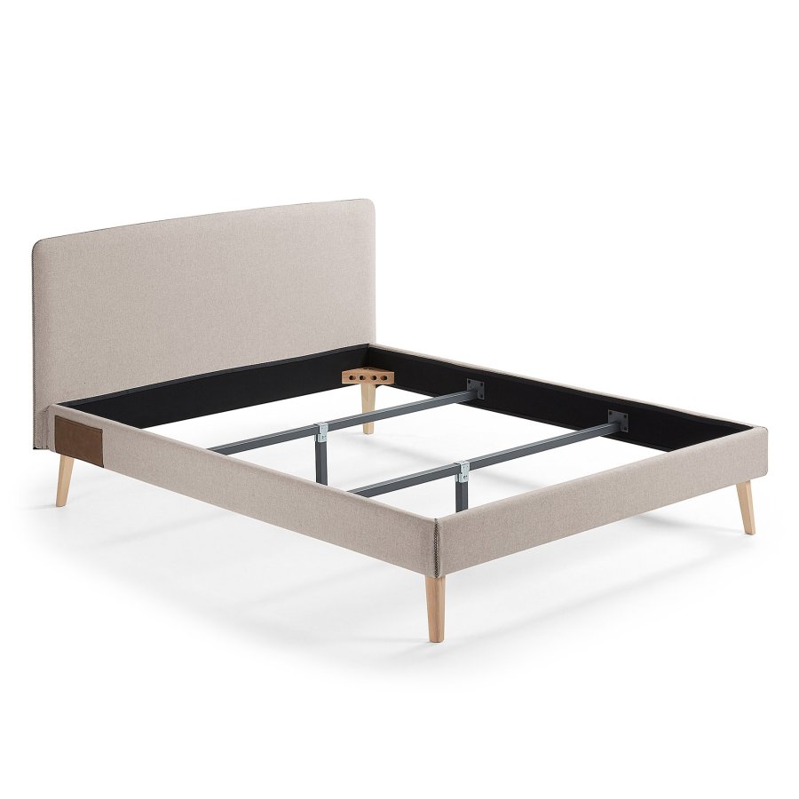 KAVE HOME Dyla sengebetrk - beige stof (til en 160x200cm sengeramme)