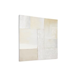 KAVE HOME Pineda abstrakt lrred i hvid, 95 x 95 cm