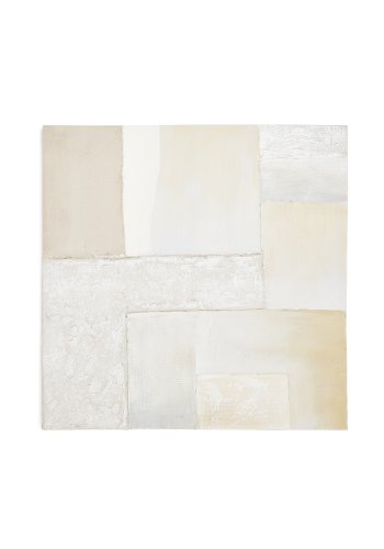 KAVE HOME Pineda abstrakt lrred i hvid, 95 x 95 cm