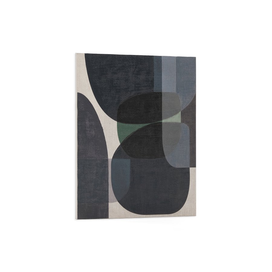 KAVE HOME Nemsa bl og grn abstrakt lrred, 100 x 80 cm