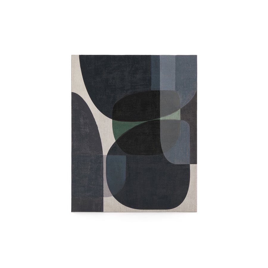 KAVE HOME Nemsa bl og grn abstrakt lrred, 100 x 80 cm