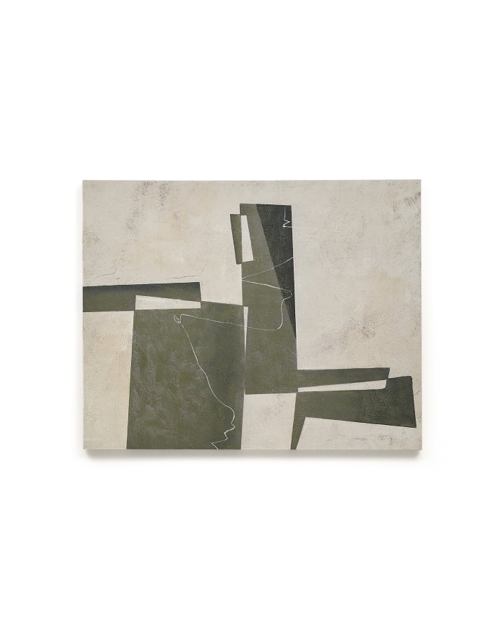 KAVE HOME Fida, grn abstrakt lrred, 118 x 94 cm