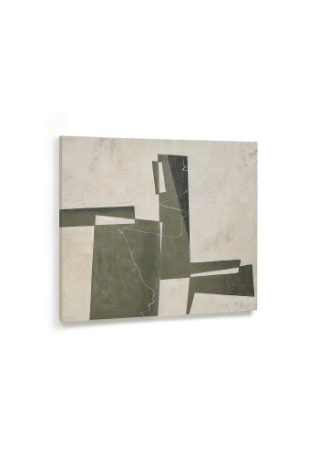 KAVE HOME Fida, grn abstrakt lrred, 118 x 94 cm