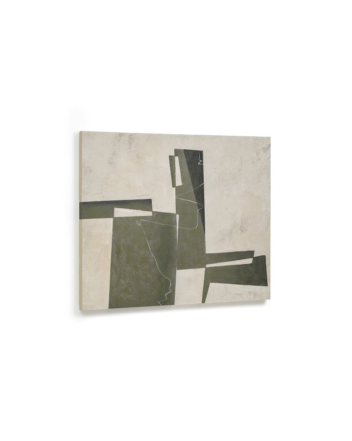 KAVE HOME Fida, grn abstrakt lrred, 118 x 94 cm