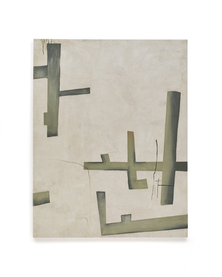 KAVE HOME Fida, grn abstrakt lrred, 180 x 140 cm