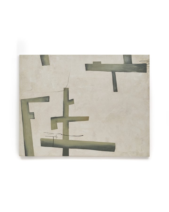 KAVE HOME Fida, grn abstrakt lrred, 180 x 140 cm