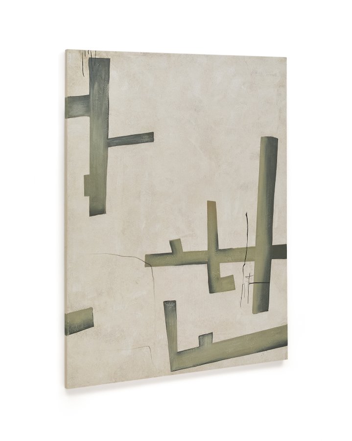 KAVE HOME Fida, grn abstrakt lrred, 180 x 140 cm