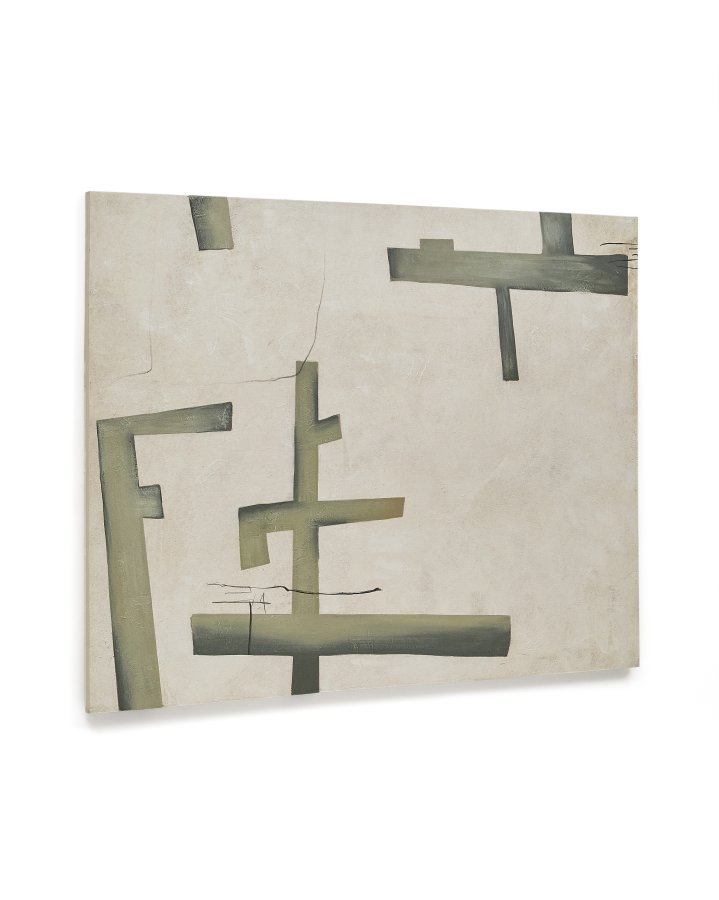 KAVE HOME Fida, grn abstrakt lrred, 180 x 140 cm