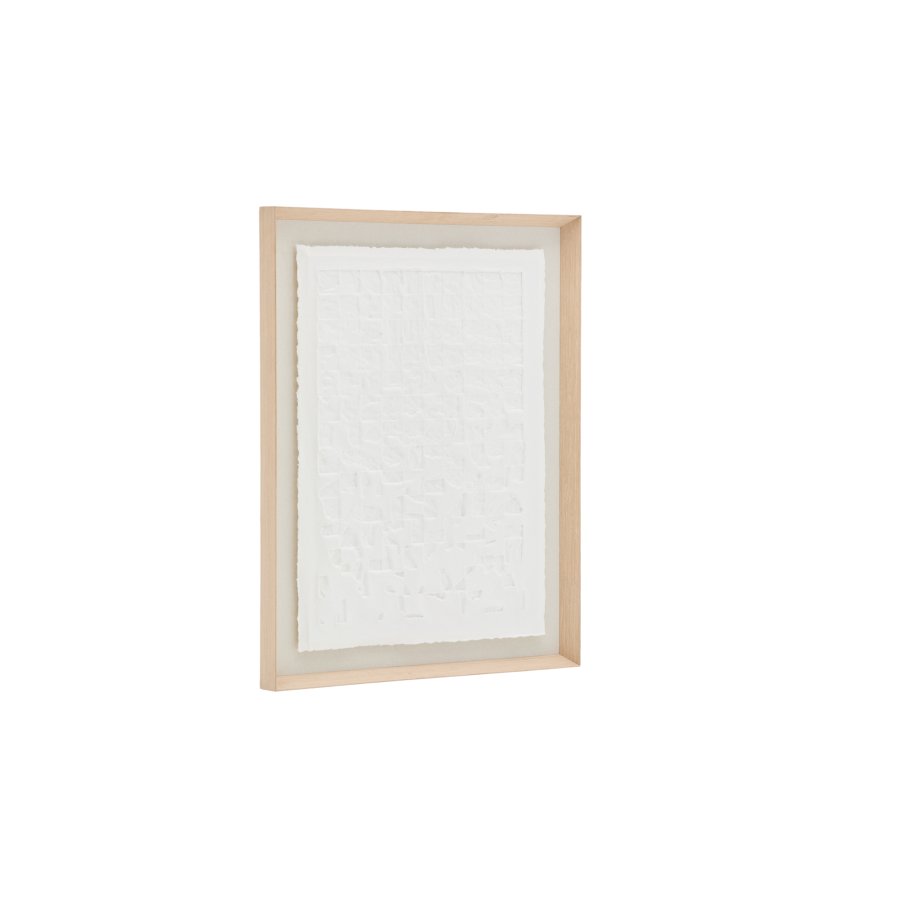 KAVE HOME Annia billede, rektangulr - hvid papmaché (90x70)