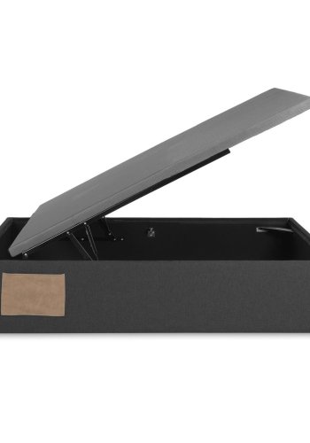 KAVE HOME Matters foldesofa, m. opbevaring - sort stof (til en 90x190 cm madras)