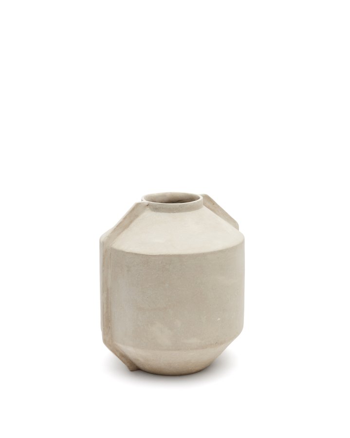 KAVE HOME Meja beige pap-maché vase 38 cm