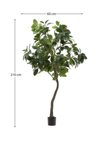 KAVE HOME Kunstig Ficus tr i sort potte 210 cm