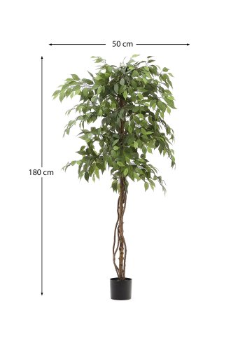 KAVE HOME Kunstig Ficus tr i sort potte 180 cm