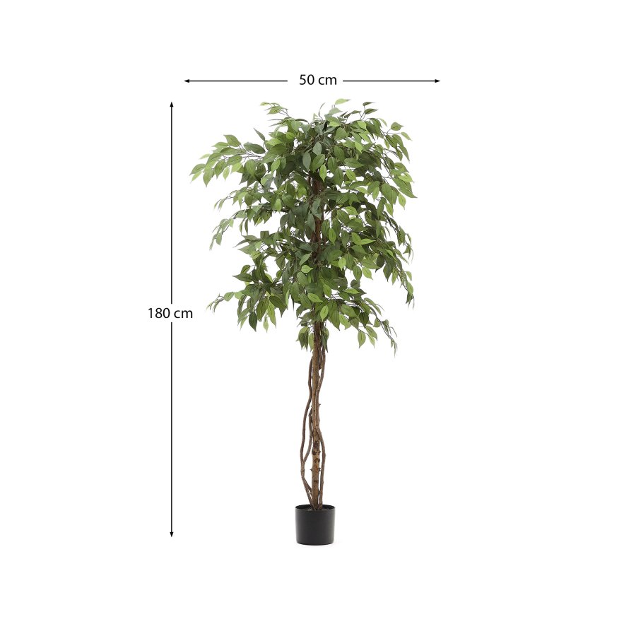 KAVE HOME Kunstig Ficus tr i sort potte 180 cm