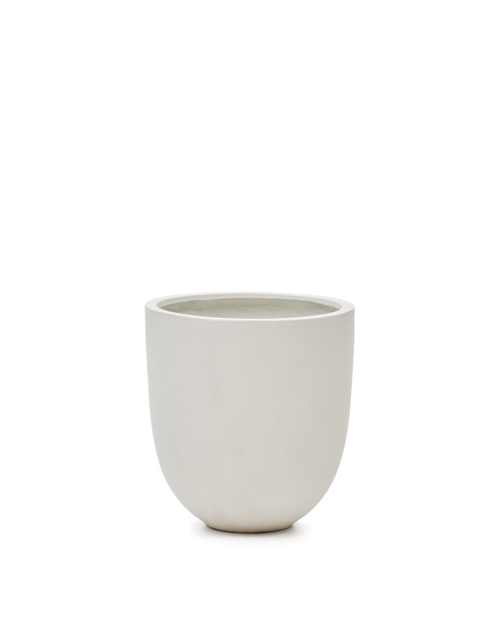 KAVE HOME Aiguablava urtepotte, rund - hvid cement (62)
