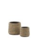 KAVE HOME Sigal st med 2 cementplantepotter i naturlig finish, 24 cm / 31 cm