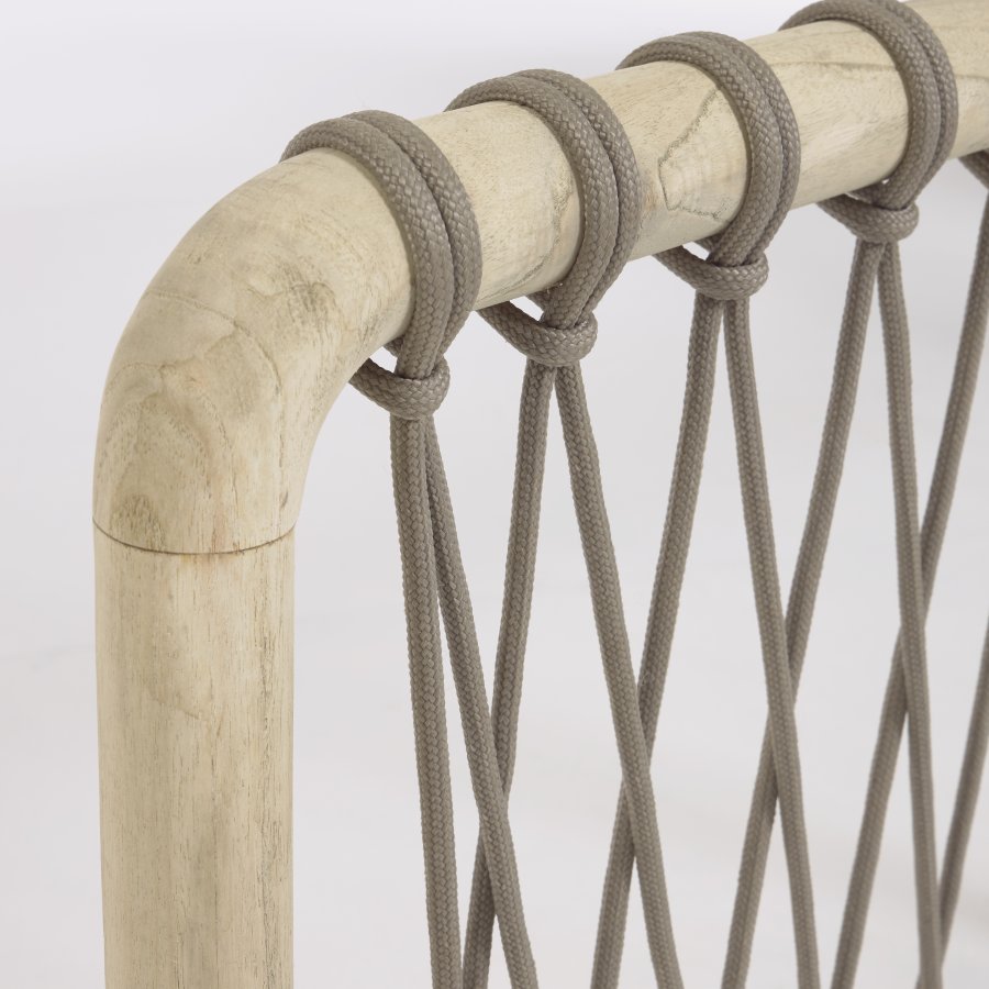 KAVE HOME Aberash sengegavl - natur mindi tr og gr snor (til 160 cm senge)