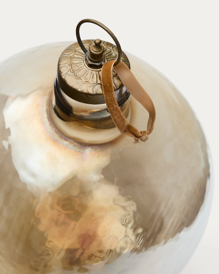 KAVE HOME Piril julekugle af brunt genbrugsglas, 25 cm