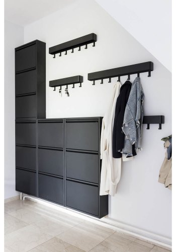 SPINDER DESIGN rektangulr Dax Play knagerkke, m. 3 knager - sort stl 