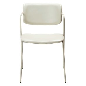 DAN-FORM Zed spisebordsstol, m. armln - knoglehvid kunstlder og knoglehvid stl