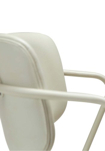 DAN-FORM Zed spisebordsstol, m. armln - knoglehvid kunstlder og knoglehvid stl