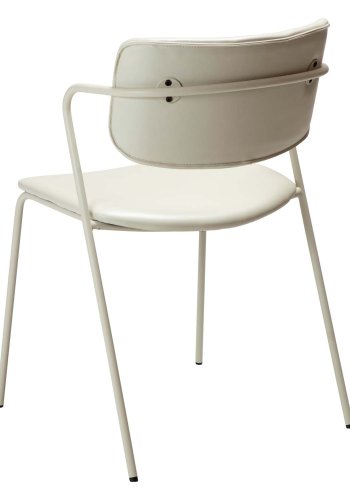 DAN-FORM Zed spisebordsstol, m. armln - knoglehvid kunstlder og knoglehvid stl