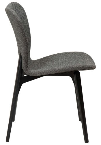 DAN-FORM Paragon spisebordsstol - gr bouclé stof og sort asketr